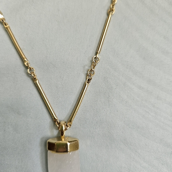 Stella and Dot Aria Pendant necklace - white crystal muli chain - Picture 4 of 7